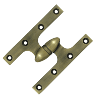 DELTANA 6 Inch x 4 Inch Solid Brass Olive Knuckle Hinge (Antique Brass Finish)