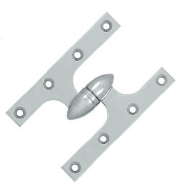 DELTANA 6 Inch x 4 Inch Solid Brass Olive Knuckle Hinge (Chrome Finish)