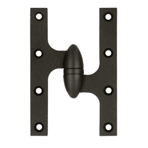 DELTANA 6 Inch x 4 Inch Solid Brass Olive Knuckle Hinge (Oil Rubbed Bronze Finish)