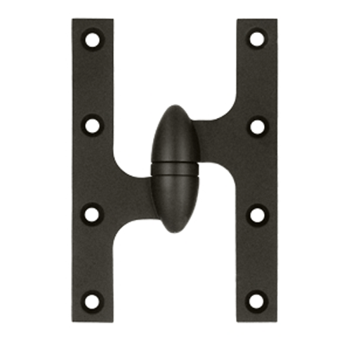 DELTANA 6 Inch x 4 Inch Solid Brass Olive Knuckle Hinge (Oil Rubbed Bronze)