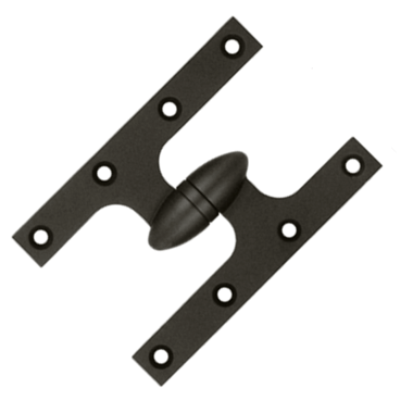 DELTANA 6 Inch x 4 Inch Solid Brass Olive Knuckle Hinge (Oil Rubbed Bronze)