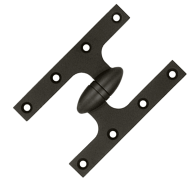 DELTANA 6 Inch x 4 Inch Solid Brass Olive Knuckle Hinge (Oil Rubbed Bronze Finish)