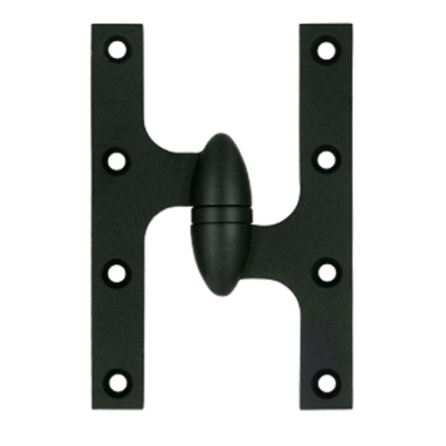 DELTANA 6 Inch x 4 Inch Solid Brass Olive Knuckle Hinge (Paint Black Finish)