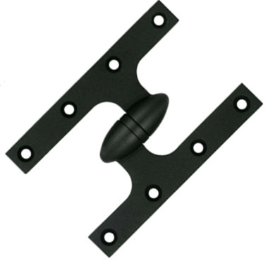 DELTANA 6 Inch x 4 Inch Solid Brass Olive Knuckle Hinge (Paint Black Finish)