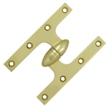 DELTANA 6 Inch x 4 Inch Solid Brass Olive Knuckle Hinge (Polished Brass Finish)