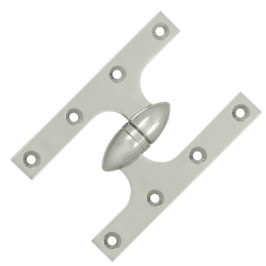 DELTANA 6 Inch x 4 Inch Solid Brass Olive Knuckle Hinge (Polished Nickel Finish)