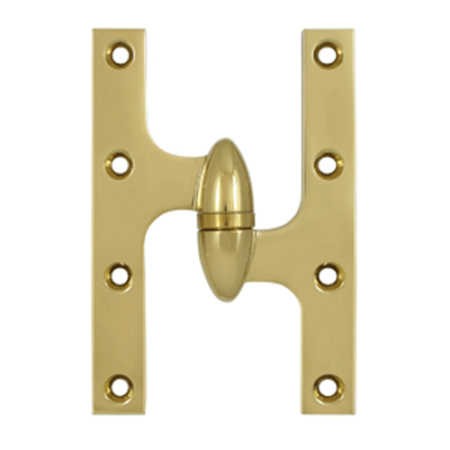 DELTANA 6 Inch x 4 Inch Solid Brass Olive Knuckle Hinge (PVD Finish)