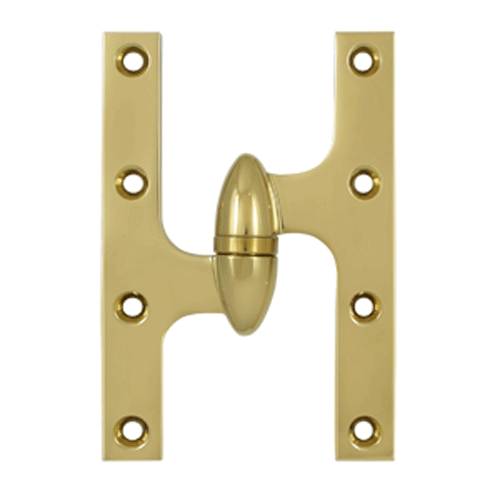 DELTANA 6 Inch x 4 Inch Solid Brass Olive Knuckle Hinge (PVD Finish)