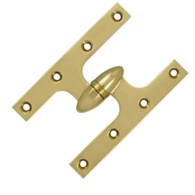 DELTANA 6 Inch x 4 Inch Solid Brass Olive Knuckle Hinge (PVD Finish)