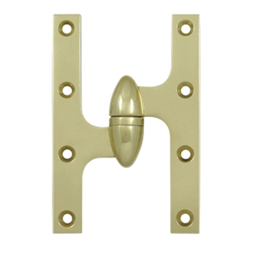 DELTANA 6 Inch x 4 Inch Solid Brass Olive Knuckle Hinge (Unlacquered Brass)