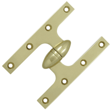 DELTANA 6 Inch x 4 Inch Solid Brass Olive Knuckle Hinge (Unlacquered Brass Finish)