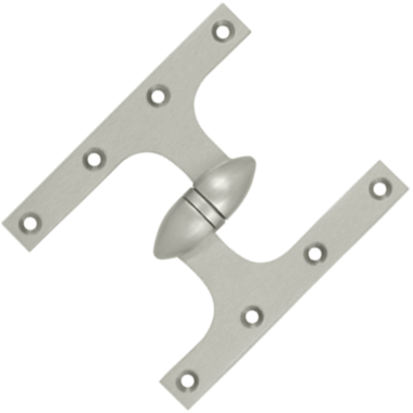 DELTANA 6 Inch x 5 Inch Solid Brass Olive Knuckle Hinge Brushed Nickel Finish