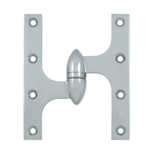 DELTANA 6 Inch x 5 Inch Solid Brass Olive Knuckle Hinge (Chrome Finish)