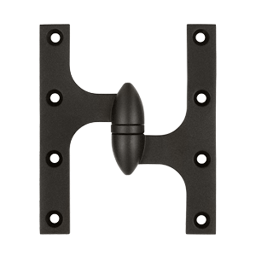 DELTANA 6 Inch x 5 Inch Solid Brass Olive Knuckle Hinge (Oil Rubbed Bronze Finish)