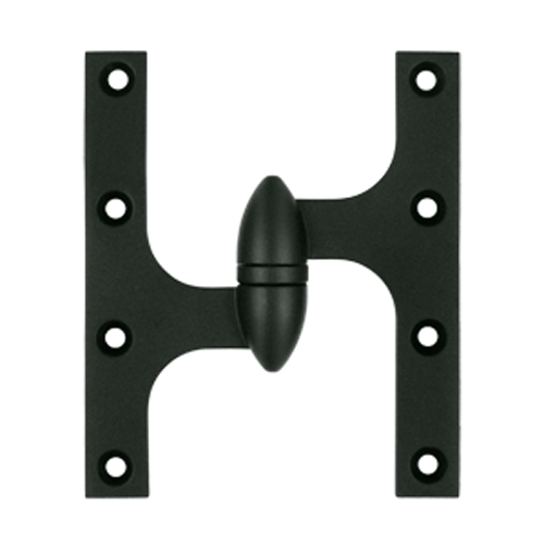 DELTANA 6 Inch x 5 Inch Solid Brass Olive Knuckle Hinge (Paint Black Finish)