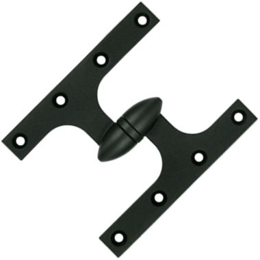 DELTANA 6 Inch x 5 Inch Solid Brass Olive Knuckle Hinge (Paint Black Finish)