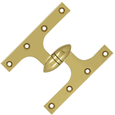 DELTANA 6 Inch x 5 Inch Solid Brass Olive Knuckle Hinge (PVD Finish)