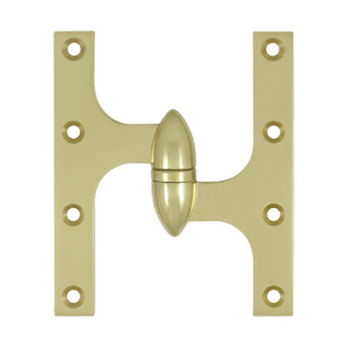 DELTANA 6 Inch x 5 Inch Solid Brass Olive Knuckle Hinge (Unlacquered Brass Finish)