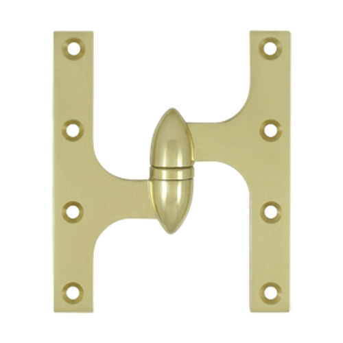 DELTANA 6 Inch x 5 Inch Solid Brass Olive Knuckle Hinge (Unlacquered Brass)