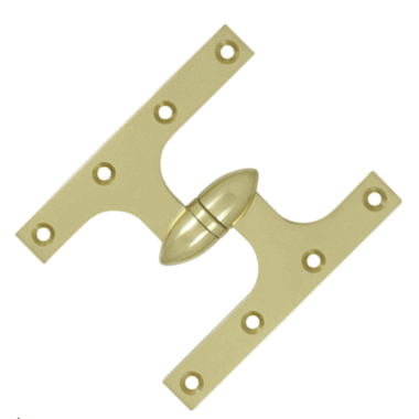 DELTANA 6 Inch x 5 Inch Solid Brass Olive Knuckle Hinge (Unlacquered Brass)