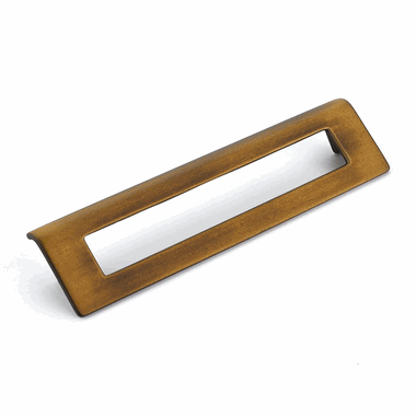 SCHAUB 7 Inch (6 1/4 Inch c-c) Finestrino Angled Rectangle Pull (Burnished Bronze Finish)