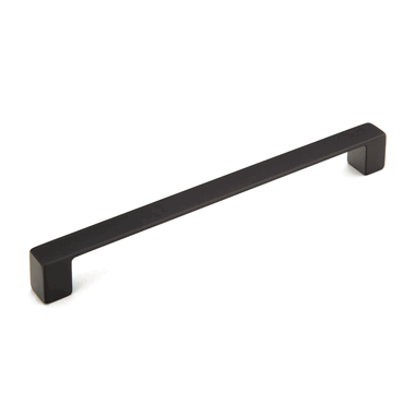 SCHAUB 8 1/8 Inch (7 1/2 Inch c-c) Classico Smooth Cabinet Pull (Matte Black Finish)