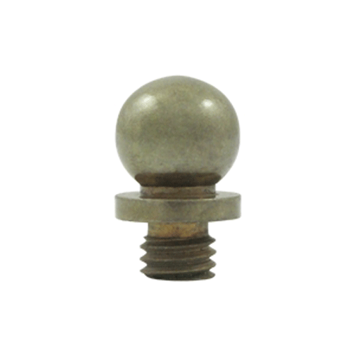 DELTANA 9/16 Inch Solid Brass Ball Tip Hinge Finial White Bronze Light Finish