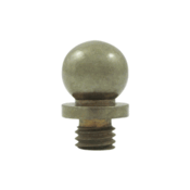 DELTANA 9/16 Inch Solid Brass Ball Tip Hinge Finial White Bronze Light Finish