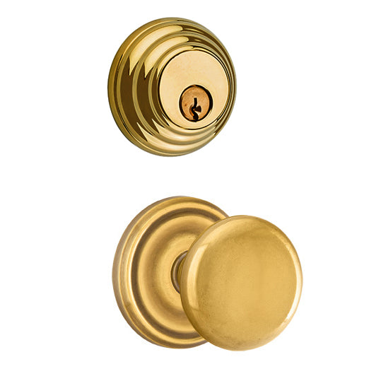 EMTEK Emtek Regular Low Profile Entryway Set with Providence Round Brass Knob (Several Finishes Available)