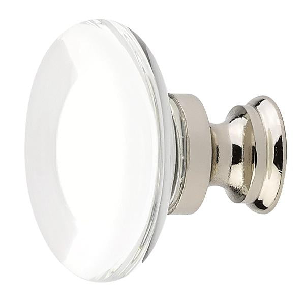 EMTEK 1 3/8 Inch Clear Crystal Glass Providence Cabinet & Furniture Knob