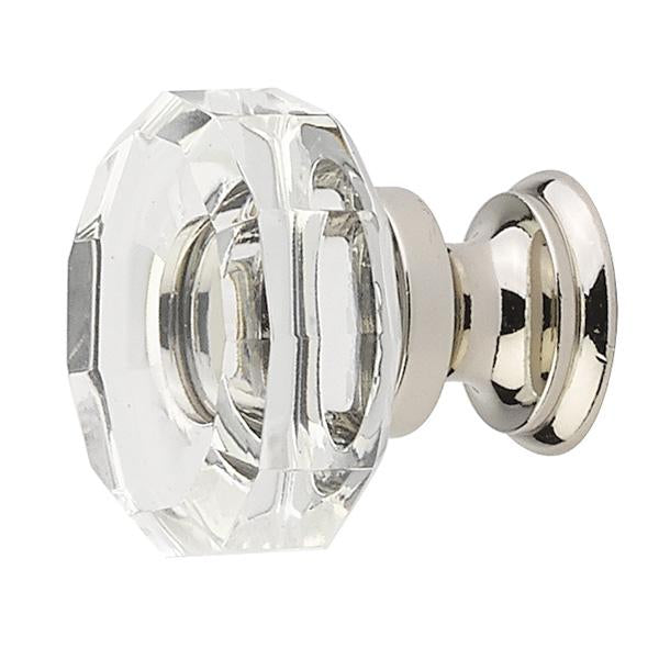 EMTEK 1 3/8 Inch Clear Crystal Glass Lowell Cabinet & Furniture Knob