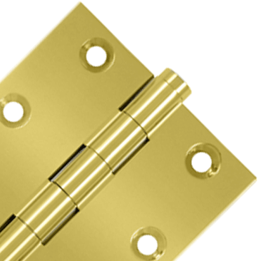 DELTANA 3 X 3 Inch Solid Brass Hinge Interchangeable Finials (Square Corner, PVD Polished Brass Finish)