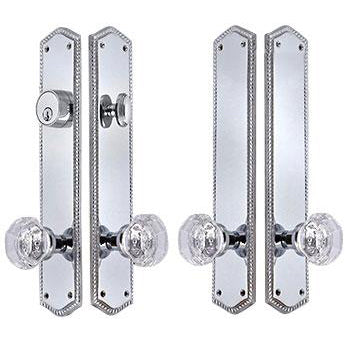 COPPER MOUNTAIN HARDWARE Georgian Roped Oval Deadbolt Entryway Set (Polished Chrome Finish)