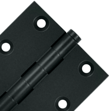 3 X 3 Inch Solid Brass Hinge Interchangeable Finials (Square Corner, Paint Black Finish) DELTANA