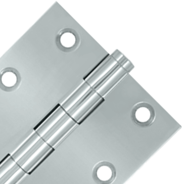 DELTANA 3 X 3 Inch Solid Brass Hinge Interchangeable Finials (Square Corner, Chrome Finish)