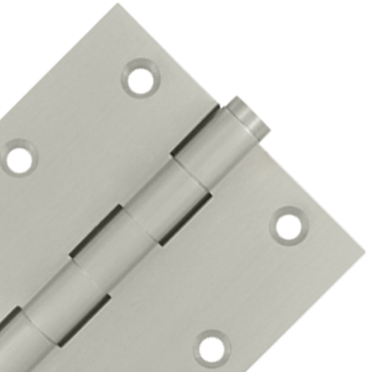 3 1/2 X 3 1/2 Inch Solid Brass Hinge Interchangeable Finials (Square Corner, Brushed Nickel Finish) DELTANA