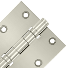 3 1/2 X 3 1/2 Inch Double Ball Bearing Hinge Interchangeable Finials (Square Corner, Polished Nickel Finish) DELTANA