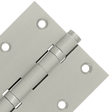 3 1/2 X 3 1/2 Inch Double Ball Bearing Hinge Interchangeable Finials (Square Corner, Brushed Nickel Finish) DELTANA