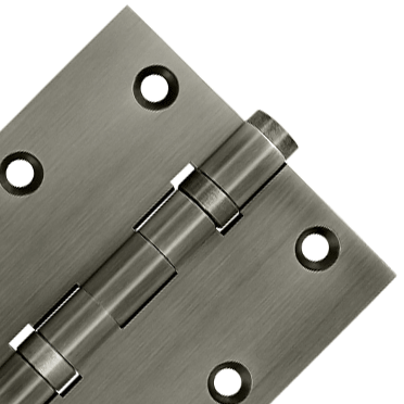 3 1/2 X 3 1/2 Inch Double Ball Bearing Hinge Interchangeable Finials (Square Corner, Antique Nickel Finish) DELTANA