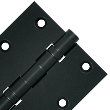 3 1/2 X 3 1/2 Inch Double Ball Bearing Hinge Interchangeable Finials (Square Corner, Paint Black Finish) DELTANA