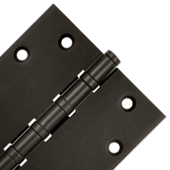 DELTANA 4 1/2 Inch X 4 1/2 Inch Solid Brass Four Ball Bearing Square Hinge (Oil Rubbed Bronze Finish)