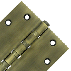 DELTANA 4 1/2 Inch X 4 1/2 Inch Solid Brass Four Ball Bearing Square Hinge (Antique Brass Finish)