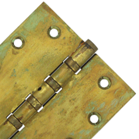 DELTANA 4 1/2 Inch X 4 1/2 Inch Solid Brass Hinge Interchangeable Finials (Square Corner, Rust Finish)