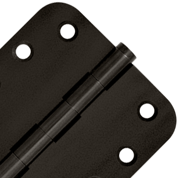 DELTANA 4 Inch X 4 Inch Solid Brass Hinge (5/8 Radius Corner, Oil Rubbed Bronze Finish)