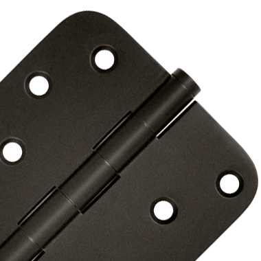 DELTANA 4 Inch X 4 Inch Solid Brass Zig-Zag Hinge (5/8 Radius Corner, Oil Rubbed Bronze Finish)