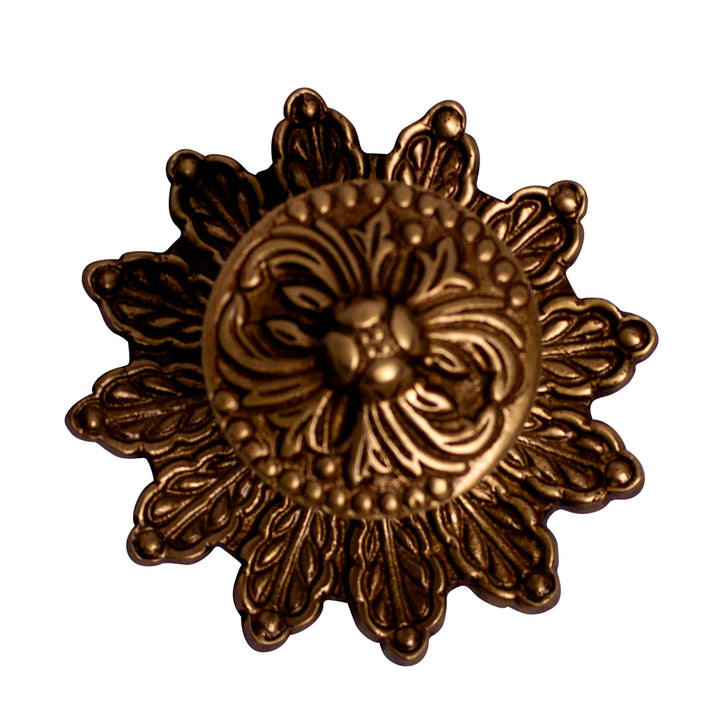 COPPER MOUNTAIN HARDWARE 3 3/8 Inch Solid Brass Rococo Victorian Knob with Back Plate (Several Finishes Available)