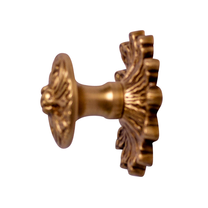 COPPER MOUNTAIN HARDWARE 2 5/8 Inch Polished Brass Rococo Victorian Knob with Back Plate (Several Finishes Available)