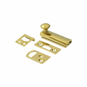 DELTANA 2 Inch Solid Brass Surface Bolt (Lifetime Polished Brass Finish)