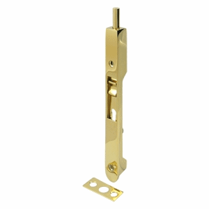 DELTANA 7 Inch Heavy Duty Round Flush Bolt Polished Brass Finish