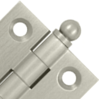 DELTANA 1 1/2 Inch x 1 1/2 Inch Solid Brass Cabinet Hinges (Brushed Nickel Finish)